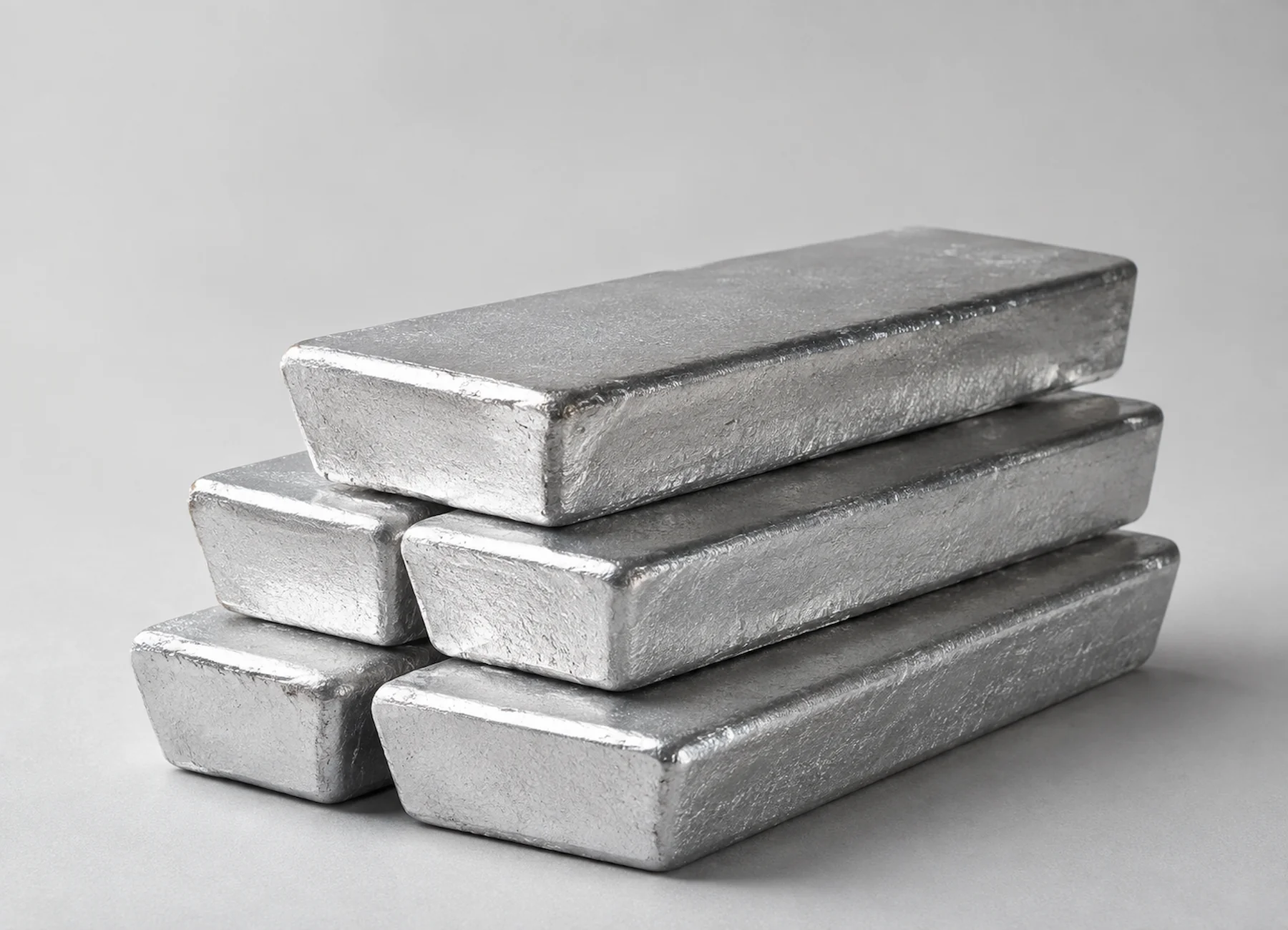 Stacked high-purity tin ingots