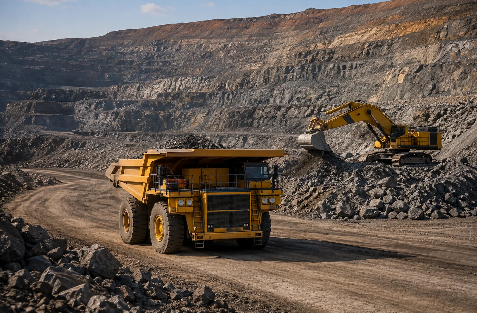 Open-pit mineral mining operation