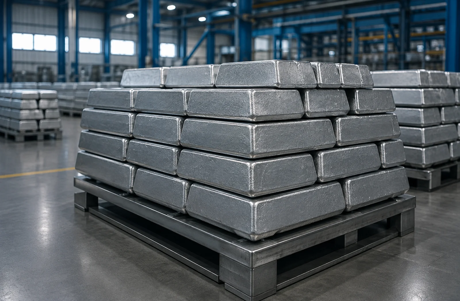 High-purity tin ingots prepared for dependable supply