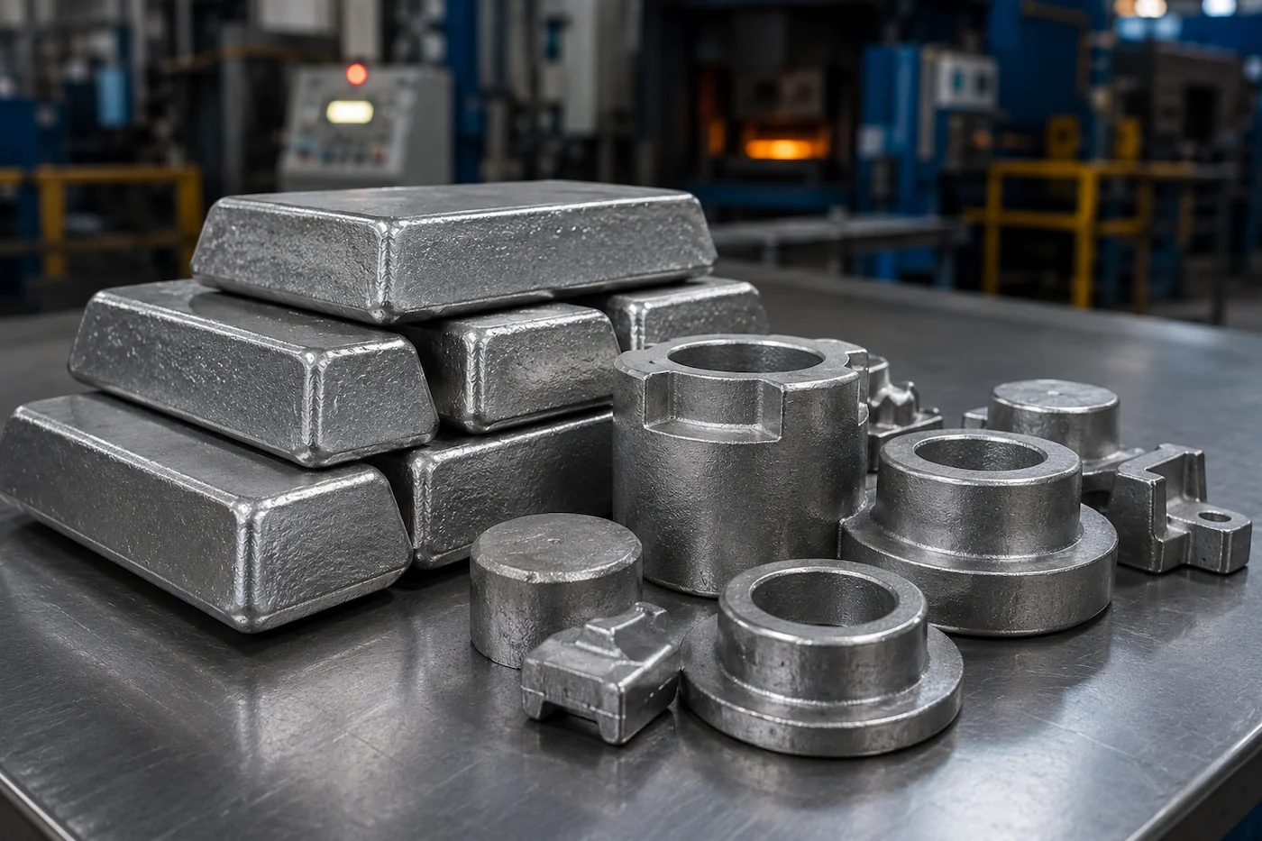 Industrial metal alloy components and tin ingots